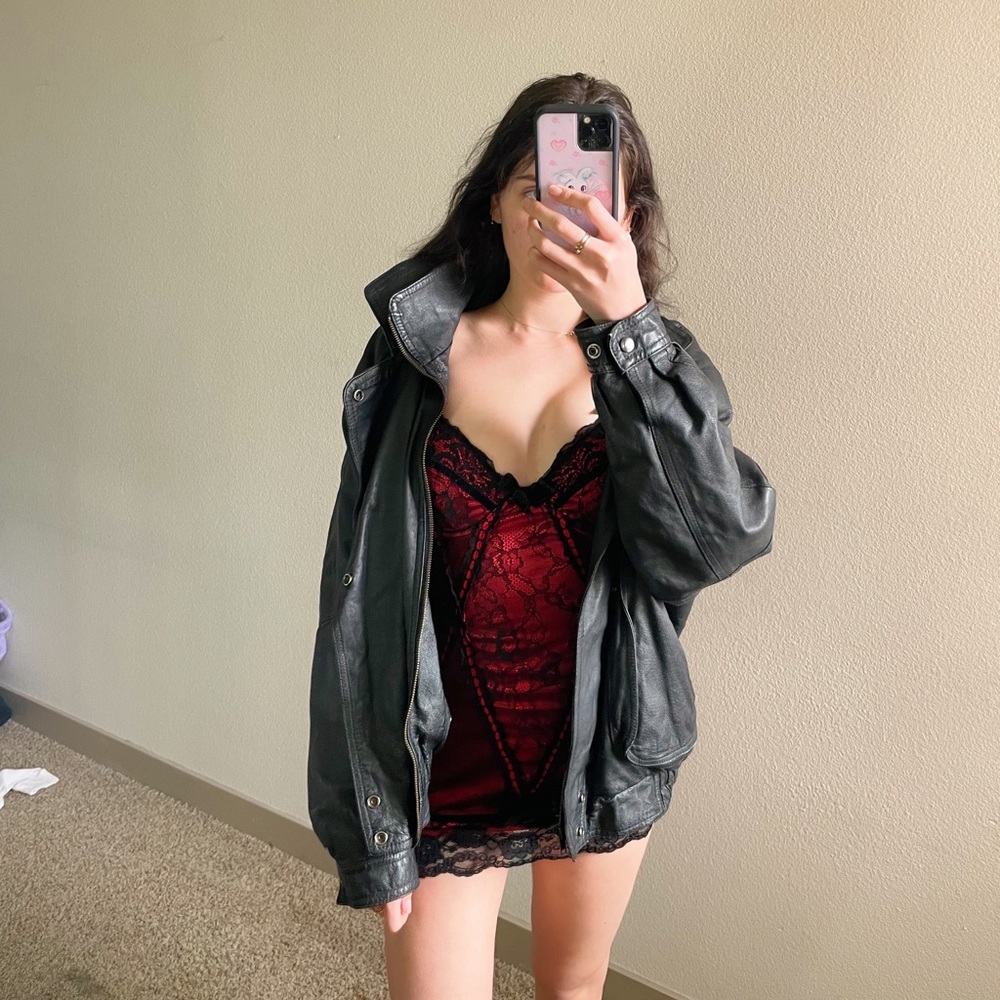 Black womens leather jacket